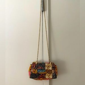 ASOS DESIGN mini quilted bag in tile scarf print